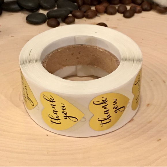 500 Thank You Gold Foil Heart Stickers PRICE FIRM - Picture 4 of 4